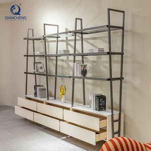 QIANCHENG italien intérieur moderne Ss acier meubles bibliothèque moderne étagères affichage grand livre étagère armoire - Product Image 3