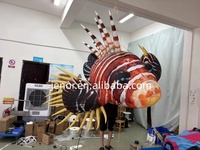 Ballon de fête suspendu en forme de poisson lion tropical, gonflable et lumineux, aux couleurs vives