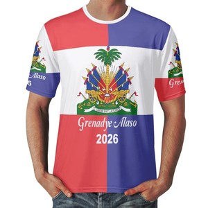 Camiseta de Fútbol Americano con Diseño de la Bandera de Haití 2026 al por Mayor para Hombre, Jersey de Fútbol de Haití de Alta Calidad, Personalizado, Transpirable, Tallas Grandes - Product Image 3