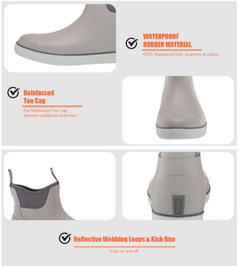 Fashion Style Custom Woman <strong>Men</strong> Unisex Waterproof <strong>Wellington</strong> Rubber Breathable <strong>Ankle</strong> Rain <strong>Boots</strong> Deck <strong>Boots</strong> - Product Image 4
