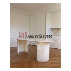 BIỆT THỰ Trắng Onyx bàn ăn thiết kế hiện đại trắng Onyx bàn ăn thiết lập tự nhiên Onyx bảng cho nhà khách sạn căn hộ - Product Image 3