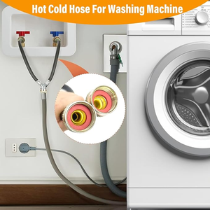 Manguera de entrada para lavadora con mezclador en Y, reforzada con caucho, sin plomo, con certificación CUPC - Product Image 2