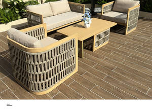 Conjunto de Sofás de Mimbre para Exteriores de 5 Piezas |   Conjunto de Muebles de Jardín de Ratán Sintético Resistente a la Intemperie con Mesa de Vidrio - Product Image 6