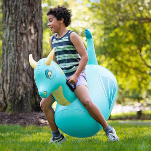 Videur <span class=keywords><strong>dragon</strong></span> gonflable en PVC épais avec poignées latérales ergonomiques Jouets de cavalier en vinyle robuste pour enfants de 5 ans et plus - Product Image 2