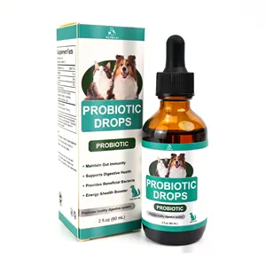 OEM ODM custom private label pet integratore probiotico all'ingrosso per cane e gatto digestivo probiotico liquido goccia