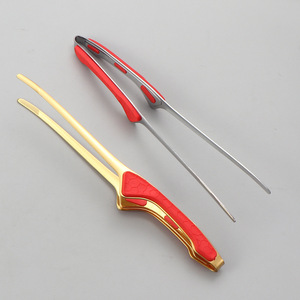 Pinzas para barbacoa de acero inoxidable 430, estilo coreano, para cocina de hotel y uso doméstico, pinzas brillantes para carne. - Product Image 4