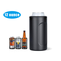 Refroidisseur de bouteille Porte-boisson en acier inoxydable isolé pour refroidisseur de canette de bière de 12oz 4 en 1 Refroidisseur de canette isolé Gardien de canettes maigres