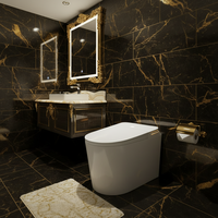 Doooway Nouveau Design WC Intelligent en Céramique de Luxe à Siphon en S, Cuvette Allongée, avec Capteur au Pied pour Hôtel