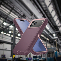 Coque de téléphone portable antichoc 3-en-1 en TPU+PC avec support, design professionnel, compatible iPhone 17/
