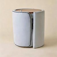 Ensemble coiffeuse avec miroir rabattable, table de toilette avec rangement dissimulé et tabouret, bureau cosmétique minimaliste pour chambre à coucher, OEM, vente en gros