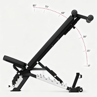 Équipement de fitness commercial pour salle de sport, banc de musculation réglable rouge pour club de fitness et studio, pour l'entraînement en force