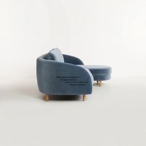 Sofá de Tres Plazas en Forma de L, Diseño <span class=keywords><strong>Nórdico</strong></span> Moderno, Tela de <span class=keywords><strong>Plumón</strong></span> de Ganso Azul Cielo, Muebles para Sala de Estar - Product Image 4