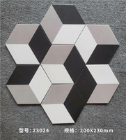 Mosaïque hexagonale en céramique 200x230mm 9mm - Résistante à l'usure et antidérapante pour les murs intérieurs, les crédences de cuisine et les entrées de maison
