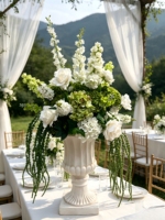 Centros de Mesa con Bola de Flores para Bodas, Personalizables, Rojos, de Seda Artificial, Estilo Romántico, Duraderos, de Alta Calidad, Profesionales, de 40-80 cm