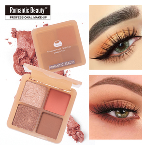 Bán buôn sắc tố Cao Tông trang điểm eyeshadow palette 4 màu Vegan nhãn hiệu riêng PALETTE EYE <span class=keywords><strong>SHADOW</strong></span> Matte - Product Image 4