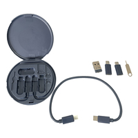 Câble C vers C 60w Voyage 6 en 1 Boîte de rangement Adaptateur OTG Kit de câble de charge de téléphone multifonctionnel Comprend un câble USB C 3 adaptateurs USB