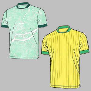 Maglia da Calcio Nantes 2526FC Personalizzata <span class=keywords><strong>Michel</strong></span> Didier Deschamps, Manica Corta Estiva 100% Poliestere - Product Image 1