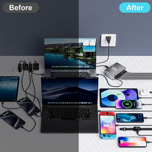 635w <span class=keywords><strong>usb</strong></span> <span class=keywords><strong>USB</strong></span> מטען מהיר מטען 8 יציאת <span class=keywords><strong>usb</strong></span> תחנת טעינה gan pro כפול 140w pd Pps יציאת עבור מכשירים מרובים מטען קיר מחשב נייד - Product Image 6