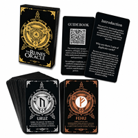 Vente en gros de cartes d'oracle personnalisées avec 48 runes, cartes de divination vikings anciennes, cartes de tarot, guidance spirituelle, papier écologique