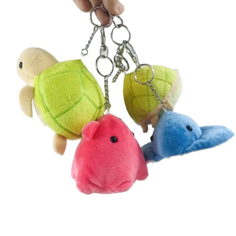 Hete Verkoop Gevulde Grote Ogen Kleurrijke Zeedierenschildpad Vis Dolfijn Octopus Pluche Sleutelhanger Speelgoed