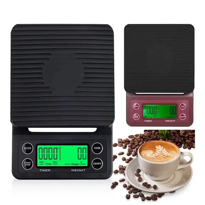 Mini small portable digital electronic weighing coffee scale with automatic timer 3kg/5kg/0.1g for drip espresso kitchen food