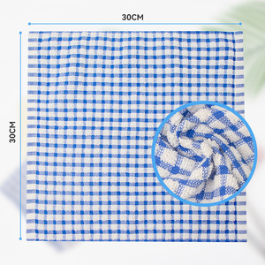 Serviettes de cuisine épaisses, absorbantes, sans peluches, 100% coton, motif rectangulaire en treillis, pour casseroles et poêles - Product Image 2