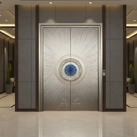 Porte de sécurité en aluminium coulé sculpté sur mesure de luxe, style américain moderne, étanche et antivol, pour entrée d'appartement extérieur