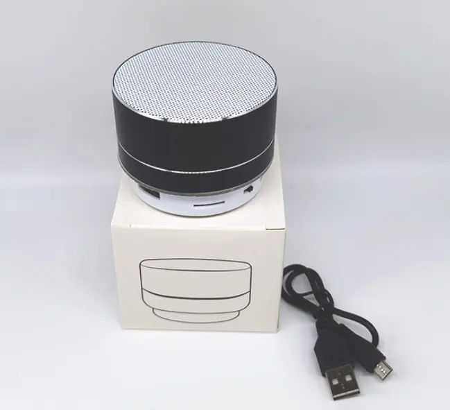 Personalizado Radio FM ronda forma caja de resonancia Subwoofer inalámbrico redondez de la columna de aleación de aluminio de A10 BT Speaker