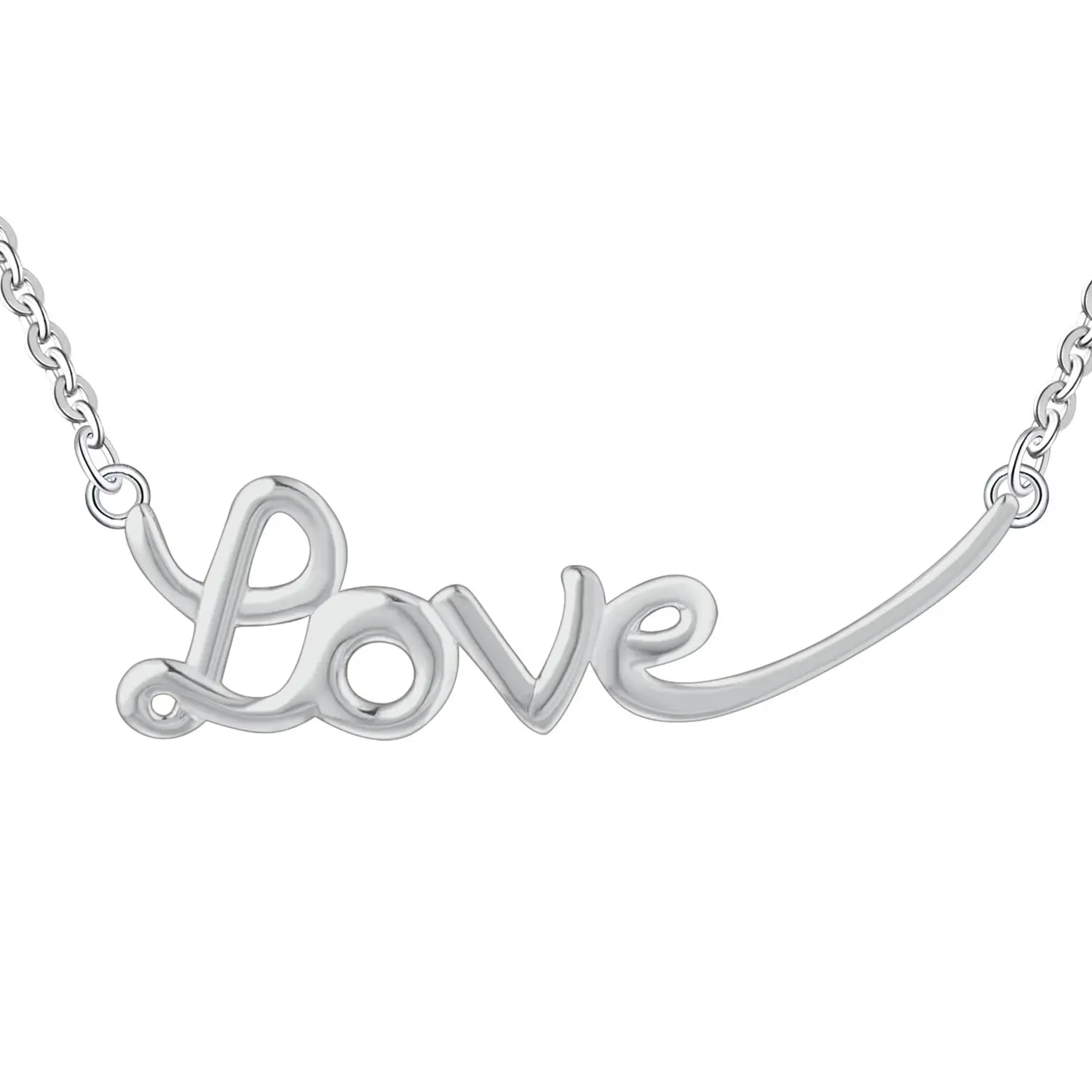 Custom Diy Design 925 Sterling Silver Rose Gold Plated Name Love Necklace Personalized