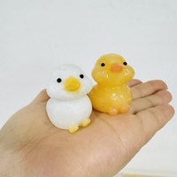 Pierre précieuse naturelle polie artisanale, pierre de guérison, sculpture en cristal, jade blanc, calcite jaune, canard pour souvenir
