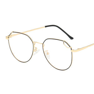 Elegantes Monturas de Gafas Irregulares para Mujer, Montura Completa de Acero Inoxidable, Protección UV, Lentes con Filtro de Luz Azul, Modelo Y2-18001 - Product Image 1