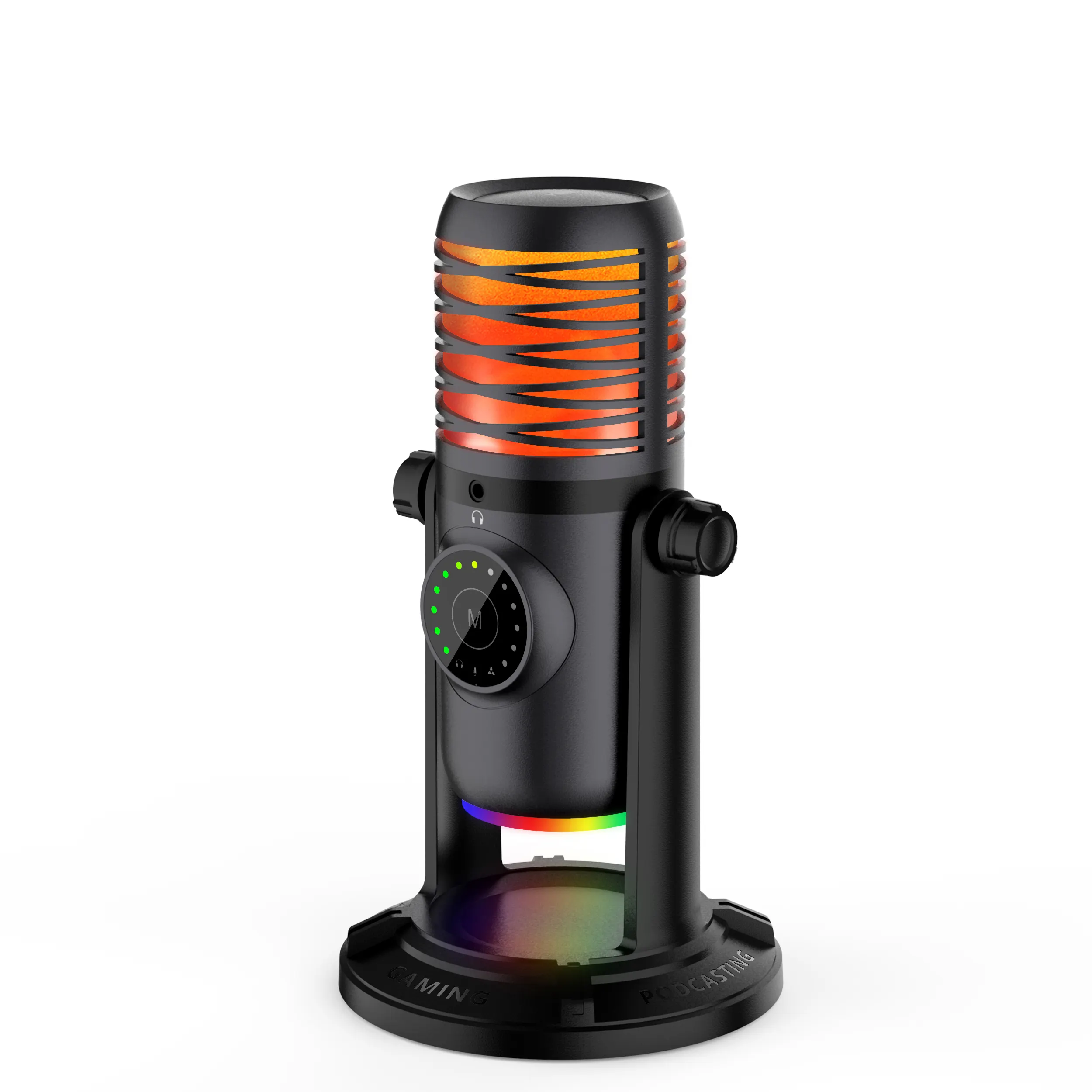 Private model Metal LED RGB light Wired Game Studio Podcasting Gaming Microphone Stream Recording Desktop USB Condenser Mic