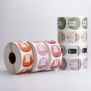 Custom Full Color Printed Coated Paper Oval Sushi Labels Roll Adhesive Stickers for <strong>Japanese</strong> Restaurant Takeout Food Packaging - Product Image 2