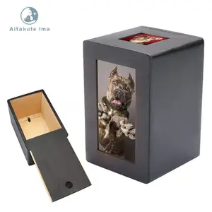 Wooden Pet Urns Wooden Cremation Box With Pet Picture Frame Dog Memorial Picture Frame Urns For Beloved Pets