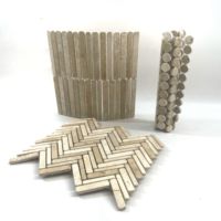 Vente en gros personnalisation bande de travertin carreaux de mosaïque en pierre de marbre pour sol et salle de bain mur hôtel villa