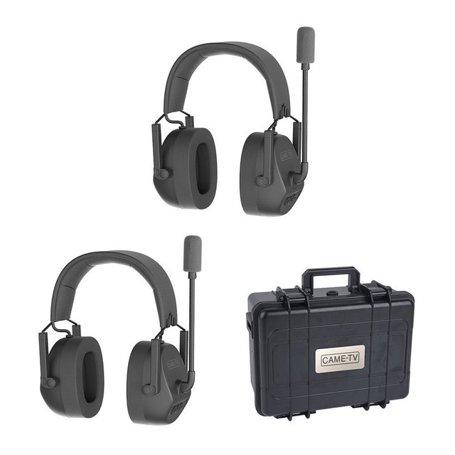 CAME-TV KUMINIK8 D2 Headphone Earbuds Noise Cancelling Wireless Intercom Headset With Microphone