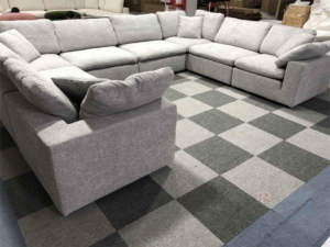 โซฟาผ้าสีขาวทันสมัย 3 ที่นั่ง โซฟาห้องนั่งเล่นแบบแยกส่วน โซฟาคลาวด์ - Product Image 2