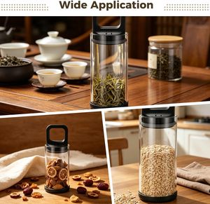 <b>Large</b> Glass Kitchen Food Storage Airtight Vacuum <b>Jars</b> Bottle Canister - Product Image 5