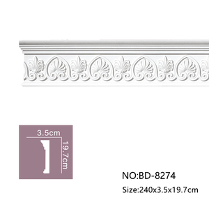 <span class=keywords><strong>Corniche</strong></span> murale de fenêtre en <span class=keywords><strong>polyuréthane</strong></span> de haute qualité, design français, légère, écologique, durable, motif floral - Product Image 2