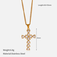 Collier croix classique en acier inoxydable, style luxe léger et simple, pour femmes, hommes, unisexe