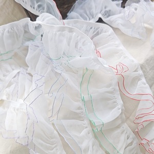 Pizzo Elastico Monofacciale a Doppio Strato RYL in Filato Neve Colorato, Plissettato e Intrecciato, per Elastici per Capelli, Gonne Fai-da-te, Polsini e Abbigliamento per Bambole - Product Image 4