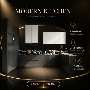 Cuisine Moderne MALIO |   Meubles <span class=keywords><strong>de</strong></span> cuisine noir mat |   Marbre Nero Marquina |   Capot Arqué |   Appareils électroménagers <span class=keywords><strong>SMEG</strong></span> |   Conception 3D Gratuite - Product Image 2