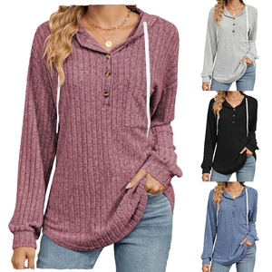 Novedades 2024 Abrigo Informal de Manga Larga con Botones y Logotipo Bordado en la Parte Delantera para Mujer, para Invierno - Product Image 1