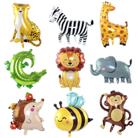 Ballons animaux de la jungle, 9 ballons géants (11-25 pouces), décoration de fête d'anniversaire pour enfants, thème safari, en aluminium, contient de petits aimants, singe