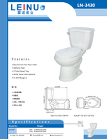 Kloset Duduk Keramik Modern Dual-Flush Model Persegi P-Trap Wash Down 2-Piece Floor Mounted Cyclone Flushing