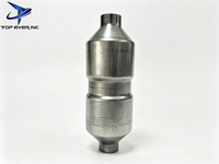 Convertidor Catalítico Universal de Acero Inoxidable de 3 Vías, Sustrato Metálico de Alto Flujo, Puerto para Sensor de O2, Control de Emisiones de Escape del Automóvil