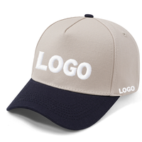 Gorras de Béisbol Ajustables de 5 Paneles en Dos Tonos para Hombre y Mujer, Gorra de Béisbol de Algodón con Bordado 3D Personalizado al por Mayor