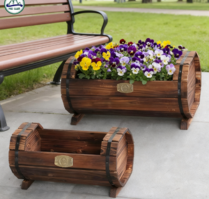 Grand <span class=keywords><strong>pot</strong></span> de fleurs décoratif <span class=keywords><strong>en</strong></span> bois brun pour jardin, <span class=keywords><strong>mini</strong></span> plante artificielle décorative pour la maison, petit <span class=keywords><strong>pot</strong></span> de fleurs <span class=keywords><strong>en</strong></span> forme de tonneau - Product Image 5