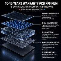Film de protection de peinture PCDL TPU durable, film transparent, forte adhérence pour SUV, camion, berline, fourniture directe d'usine