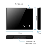Adaptateur Bluetooth I-WAVE 30 broches, récepteur de musique Bluetooth pour docks d'enceintes avec connecteur Apple Dock 30 broches